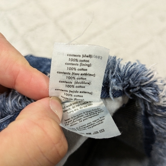 WeWoreWhat Jeans Women's 24 Blue Dark Straight Leg High Rise Relaxed Raw Hem - Picture 8 of 9